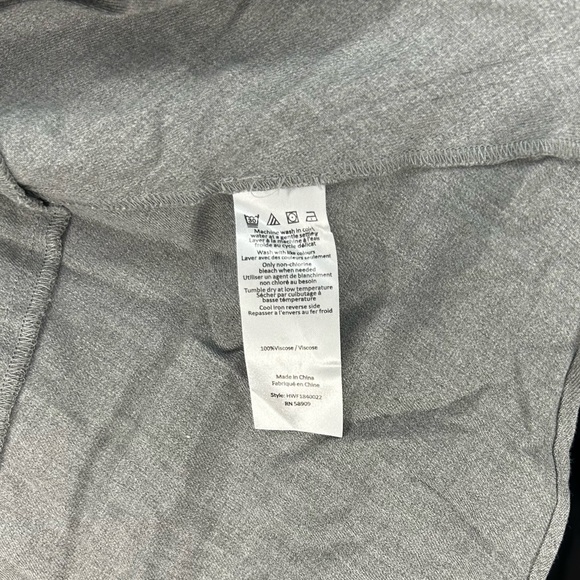 Women’s NWT Halston Gray Viscose Long Sleeve Midi Collared Dress Size Large - Picture 6 of 6